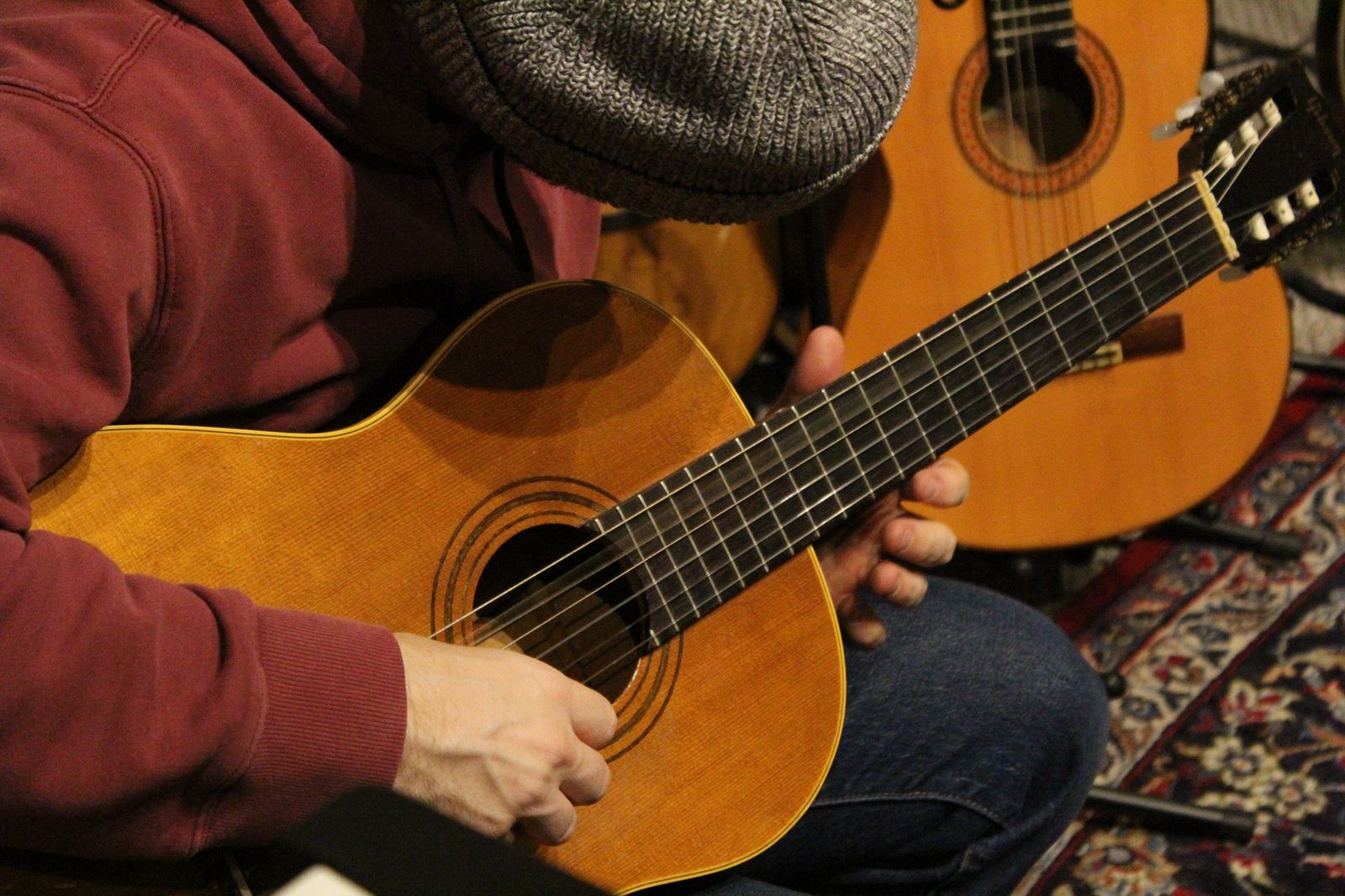 Acoustic guitar close-up